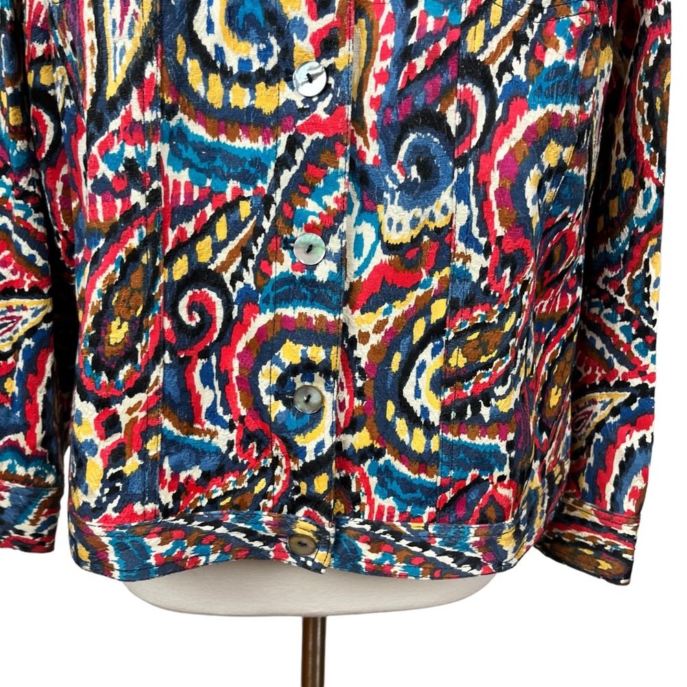 Ruby Rd. Woman Artsy Multicolored Paisley Jacket - Picture 14 of 16